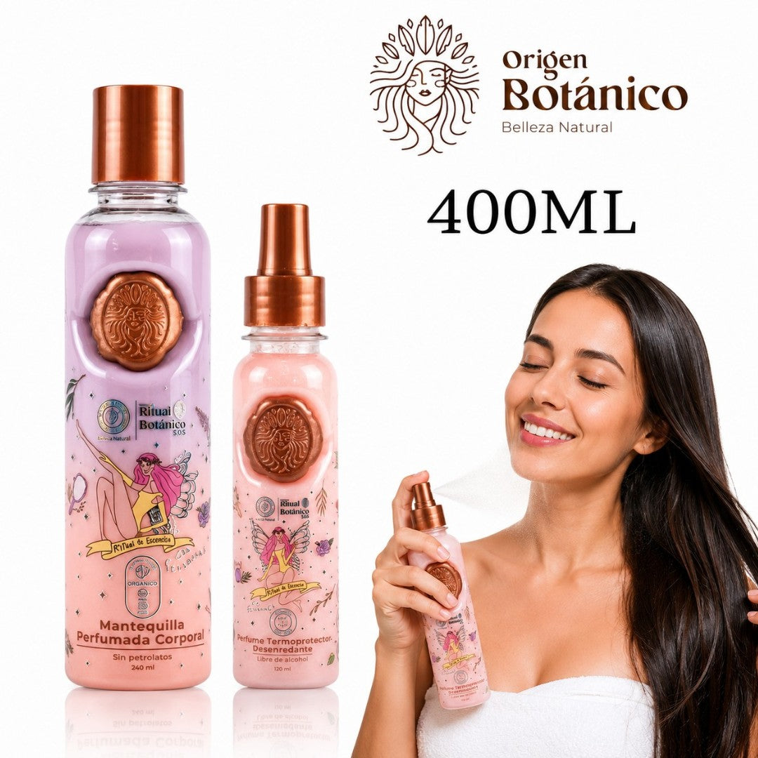 COMBO ROSADO RITUAL DE SEDUCCION & MANTEQUILLA CORPORAL 240 ML ORIGEN BOTANICO