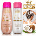 DUO ANTICAIDA DE SHAMPOO Y ACONDICIONADOR DE COCO CON COLAGENO Y VITAMINA E SHARON 500ML