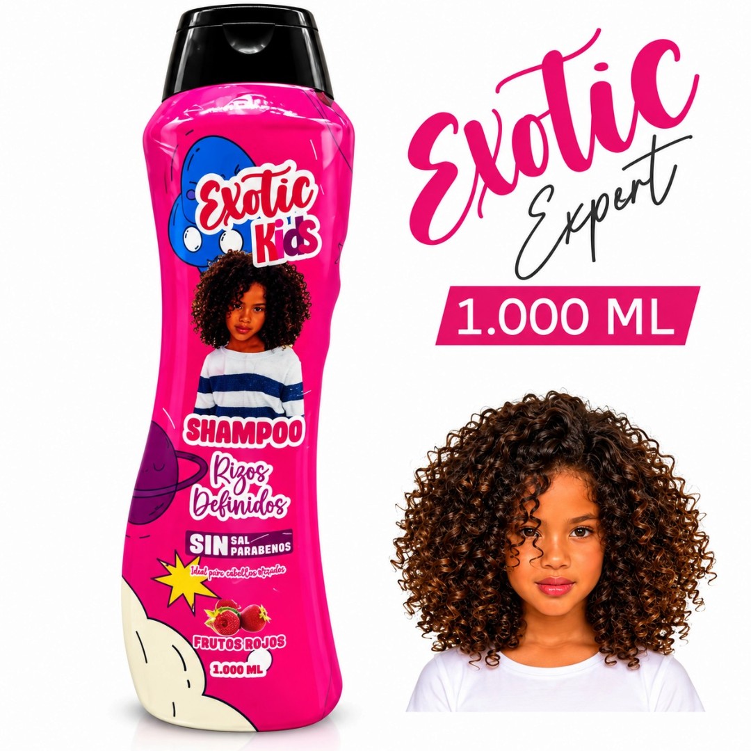 SHAMPOO EXOTIC KIDS RIZOS DEFINIDOS FRUTOS ROJOS 1000 ML