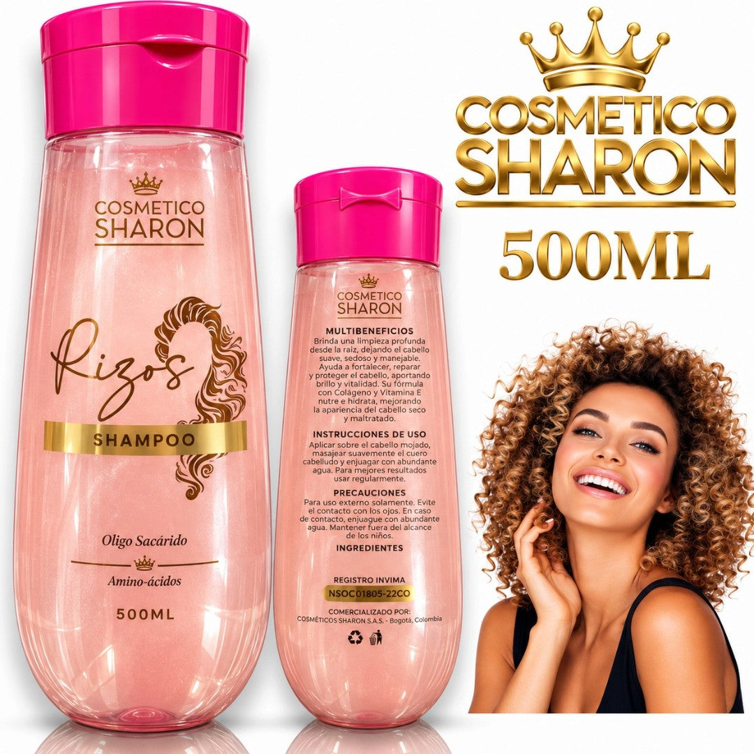 SHAMPOO RIZOS DEFINIDOS CON AMINO CERAMIDAS & OLIGO SACARIDO SHARON 500ML